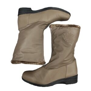 Judith Sport Snowflake 2 Winter Boots Womens US 10M Brown Faux Fur Lined Zip Up